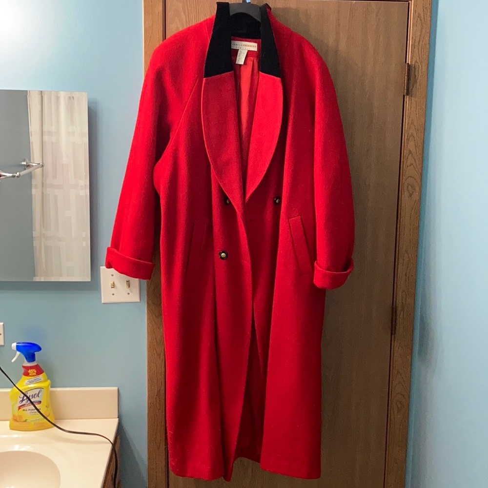 kathryn deene red women’s size 22 / 24 pea coat